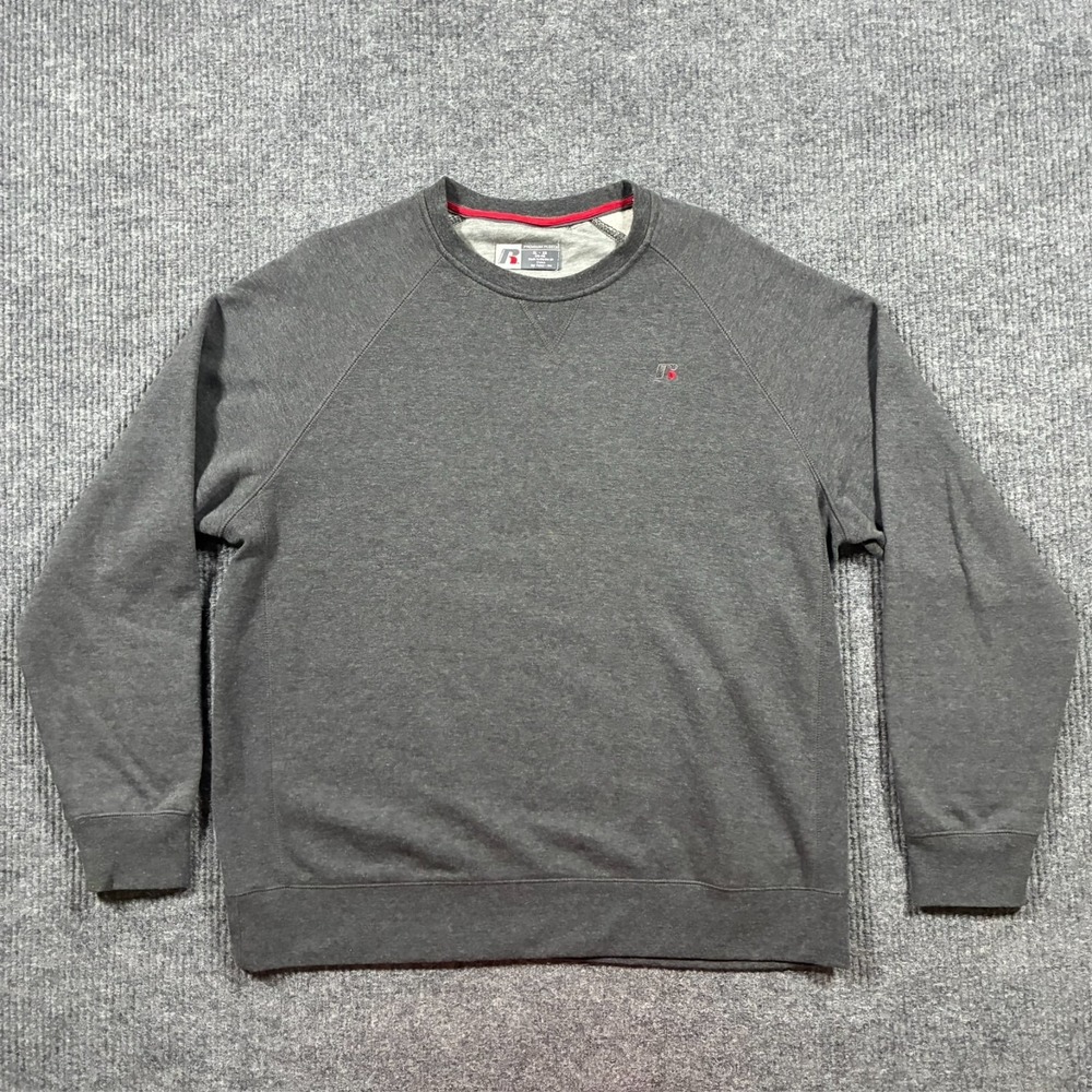 Russell Athletic Premium Fleece Mens Size XL‎ Gray Crewneck Sweatshirt Pullover